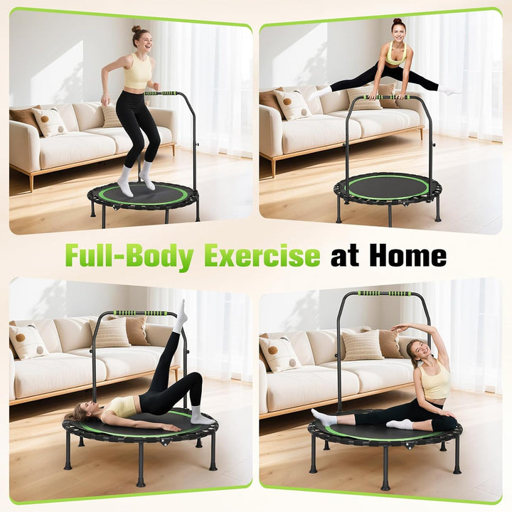 FitnessTrampoline,101cm Mini-Trampolin,Tragkraft 200 kg Grün, Grün