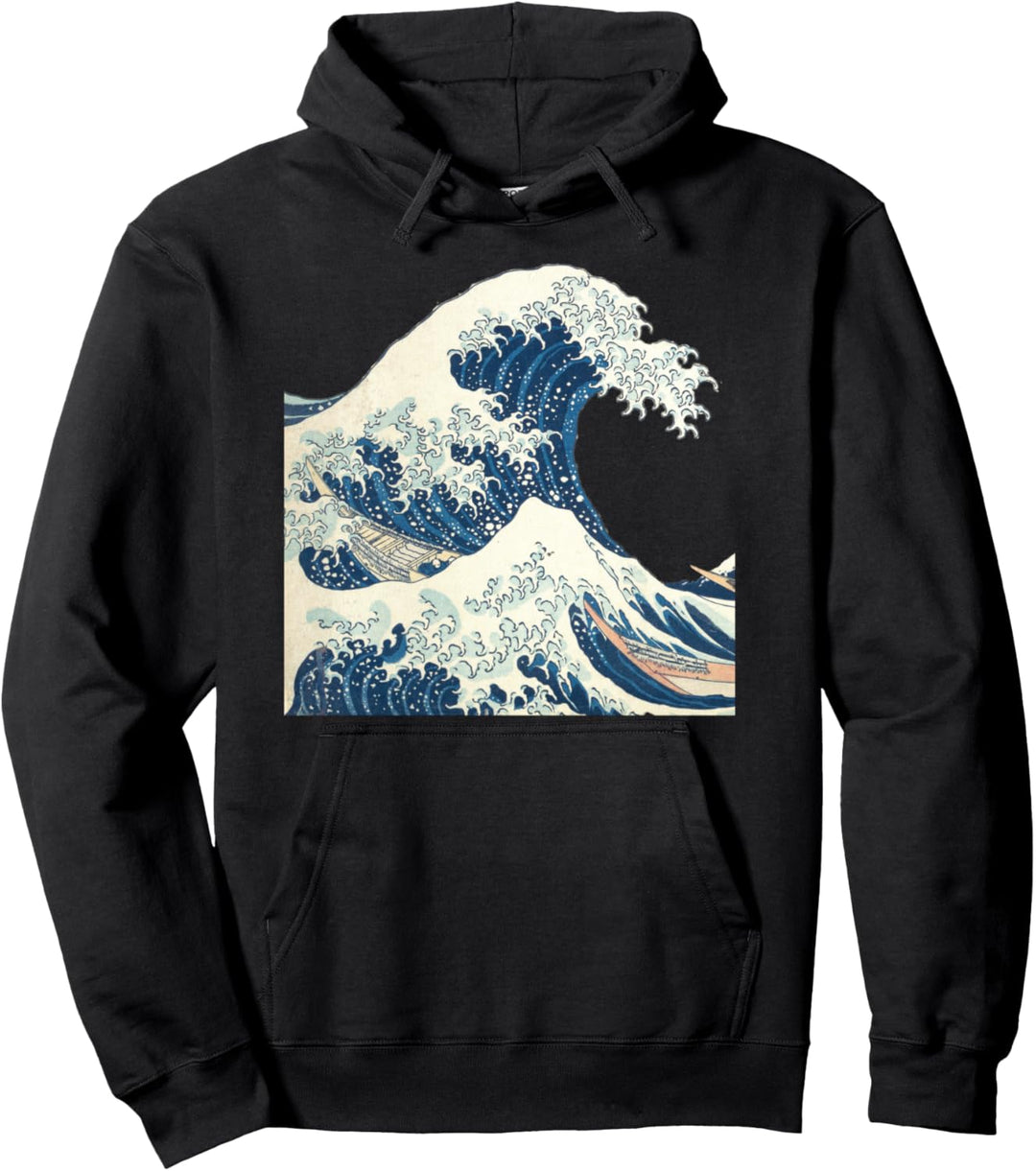Grosse Welle vor Kanagawa Hokusai Japanische Kunst Japan Pullover Hoodie