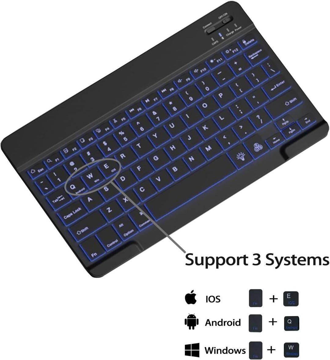 Tastaturhülle mit Hintergrundbeleuchtung für Lenovo Tab M10 Plus 10,3 Zoll FHD (TB-X606F/TB-X606X) /