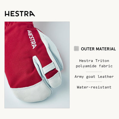 HESTRA Army Leather Heli Ski Jr. 3-Finger rot - 6
