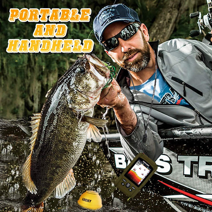LUCKY Tragbarer Sonar Fischfinder Bootstiefe Fischen Fischfinder Wasserdichter Handheld Kabellos Ang
