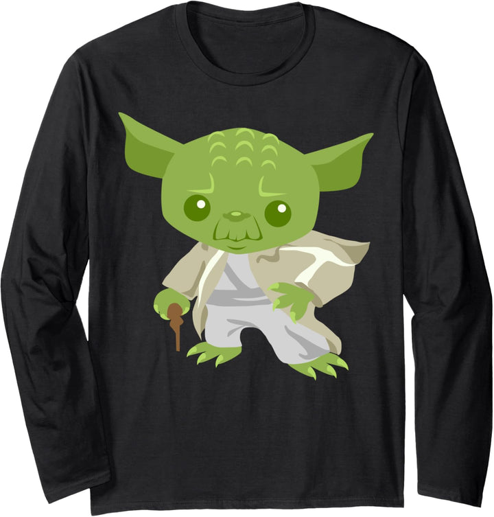 Star Wars Yoda The Cute Wise-Guy Cartoon Jedi Langarmshirt