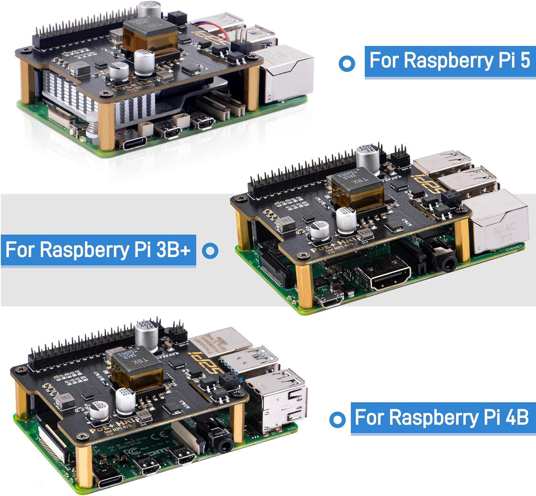 GeeekPi P30 PoE+ HAT für Raspberry Pi 5/4B/3B+, mit offiziellem aktiven Kühler für Raspberry Pi 5 2G