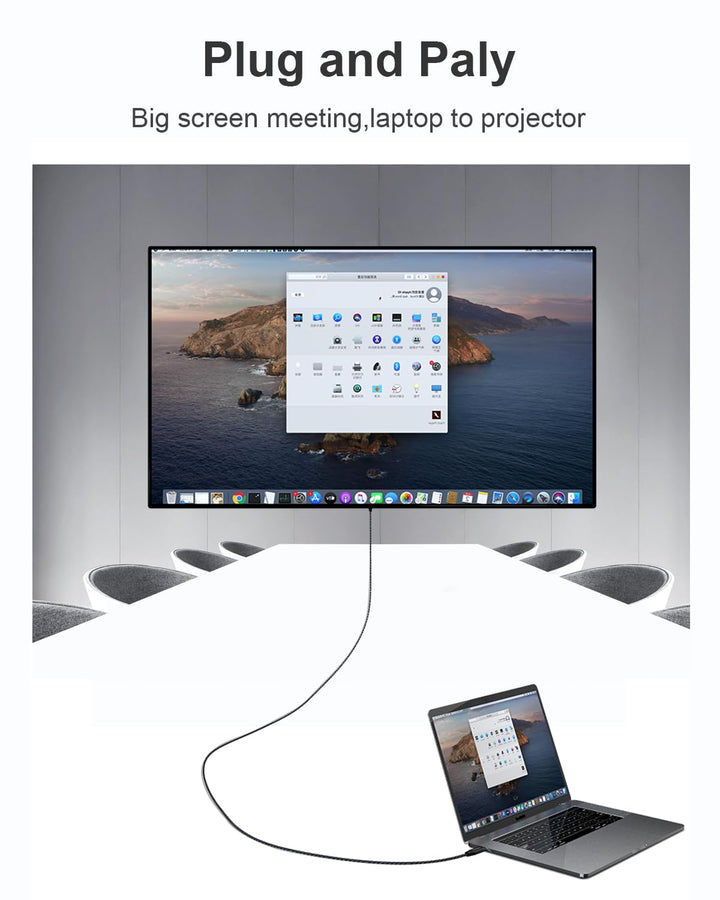 Elexlinco USB C HDMI Cable, 2M Lang USB Type C to HDMI, Unterstützung 8K@60Hz /4K@120Hz, Unterstütze