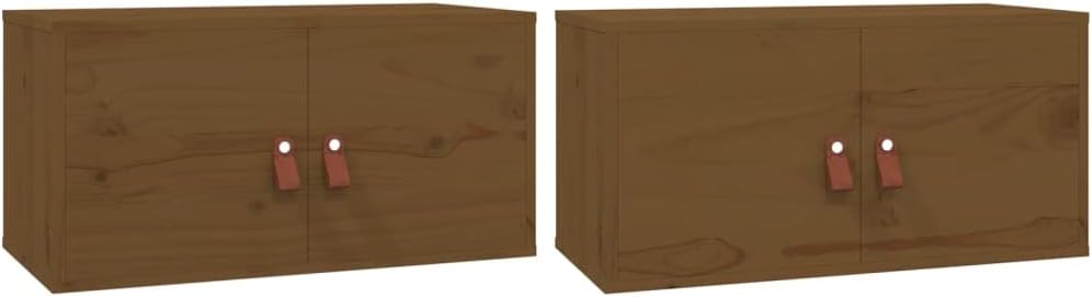 WIFESE 60x30x30 cm 2 Stück Wandschrank TV Schrank mit 2 Türen Hängeschrank Bücherregal Schweberegal