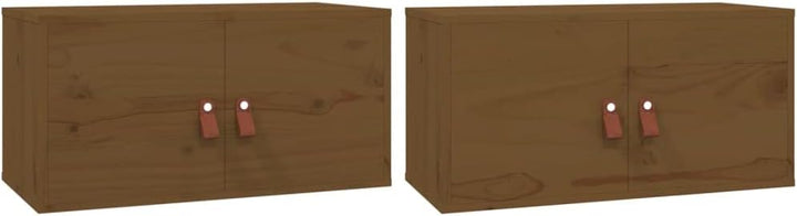 WIFESE 60x30x30 cm 2 Stück Wandschrank TV Schrank mit 2 Türen Hängeschrank Bücherregal Schweberegal