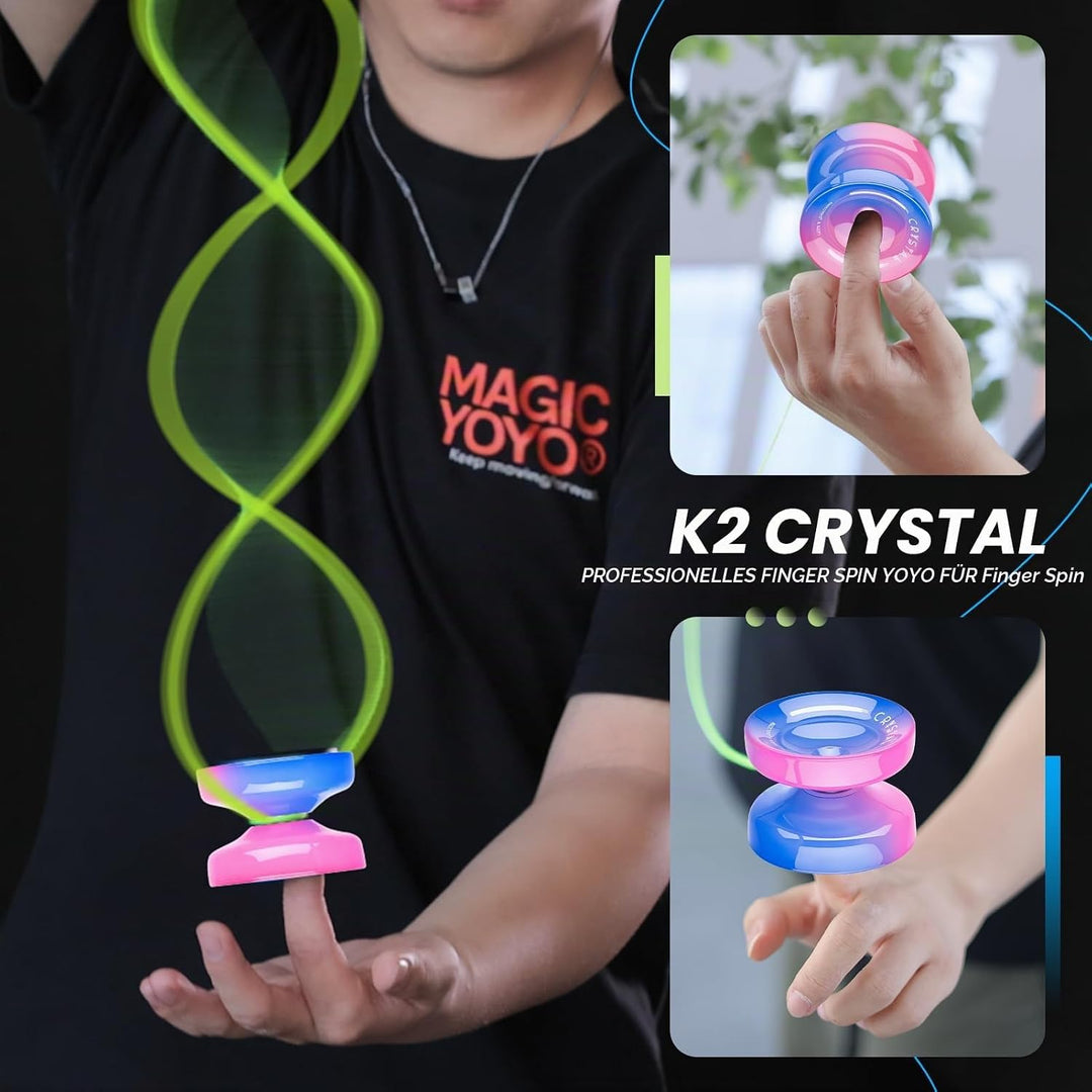 MAGICYOYO JoJo für Kinder Anfänger, Responsive Yoyo K2 Blau Rosa Gradient, Trick Yoyo Professional J