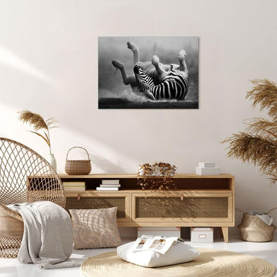 Bilder auf Leinwand Zebra Streifen Tier wild Leinwandbild 70x50cm Wandbilder Dekoration Wohnzimmer S