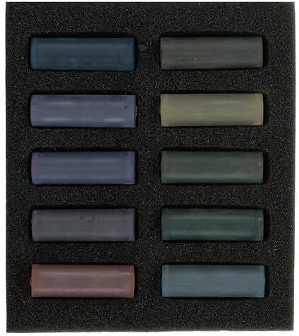 Rembrandt Soft Pastell Micro Set, 10 Stück Halbstäbchen, dunkle Farbtöne Auswahl 10 Halbstäbchen im