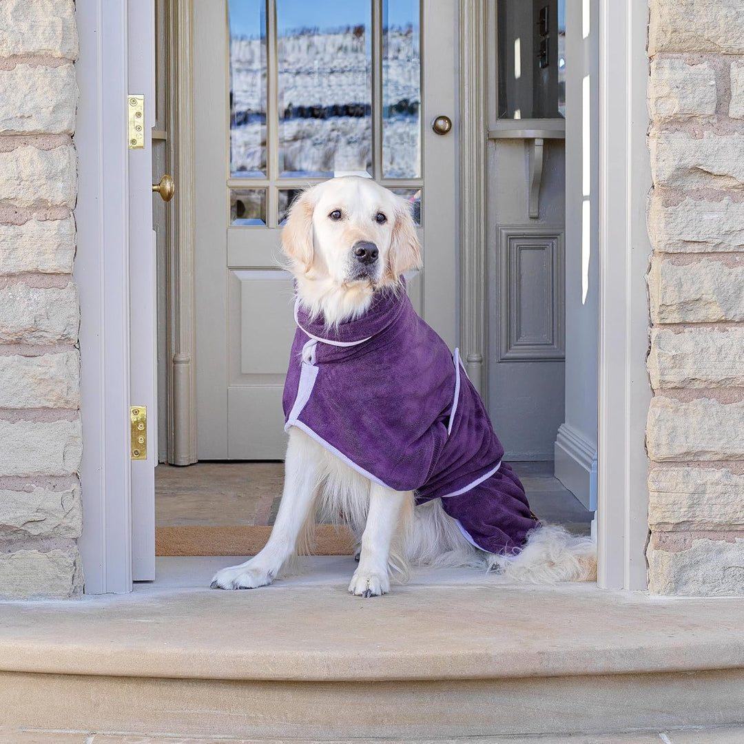 Lucky Paws® Hundebademantel - doppellagiger Bademantel Hund - schneller trocken in Minuten, absorbie