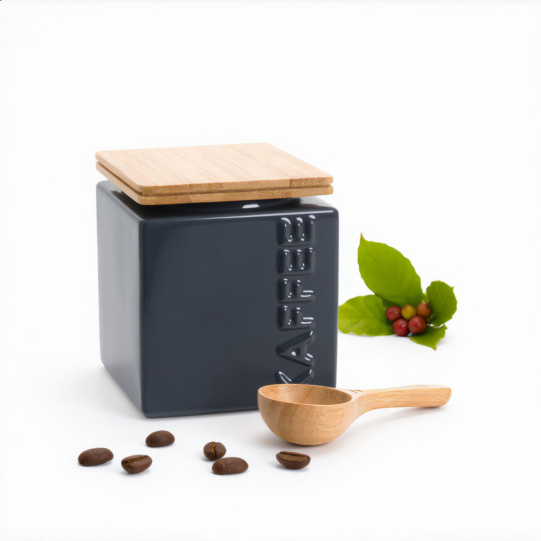 HWG-Home® Design Kaffeedose luftdicht 500g, für frisches Aroma, Anthrazit & Weiss, Kaffeebehälter au