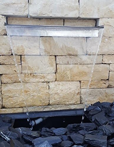 garten-wohnambiente Wasserfall 60 cm incl. LED-Beleuchtung aus Edelstahl matt gebürstet Wasserauslau