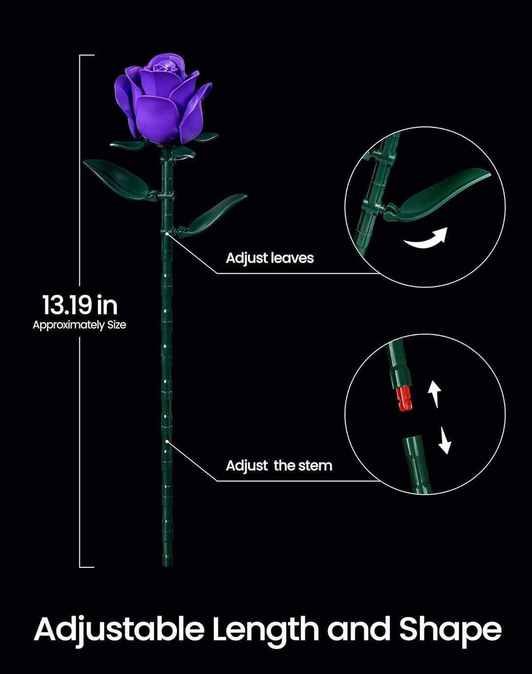 Millionspring Lila Rosenstrauss-Set mit 3 künstlichen lila Rosen – Geschenkidee für Sie, Ihn, Freund