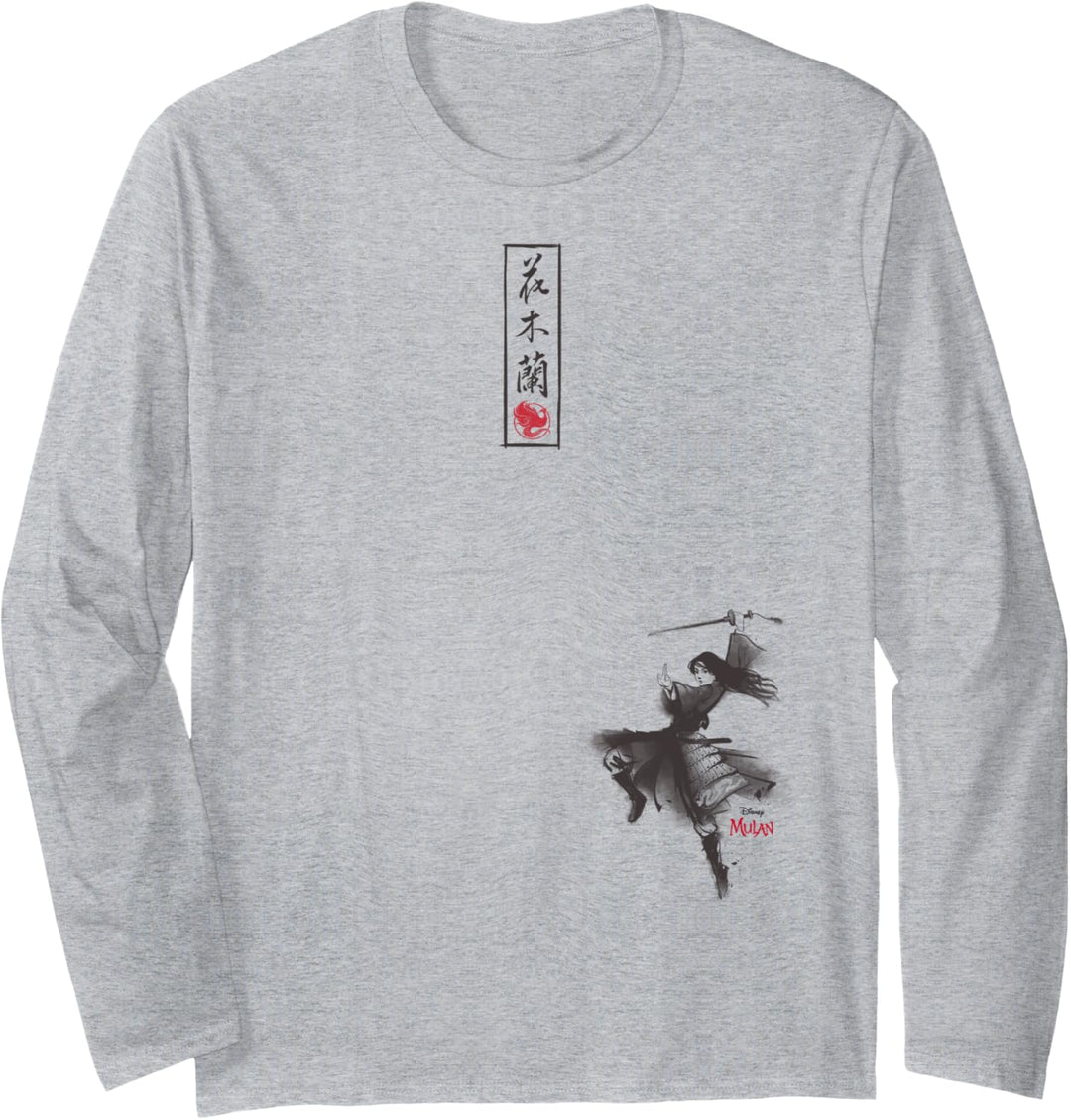 Disney Mulan Live Action Scroll Watercolor Langarmshirt