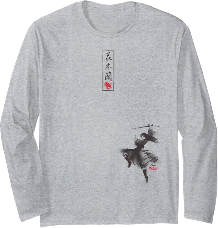 Disney Mulan Live Action Scroll Watercolor Langarmshirt