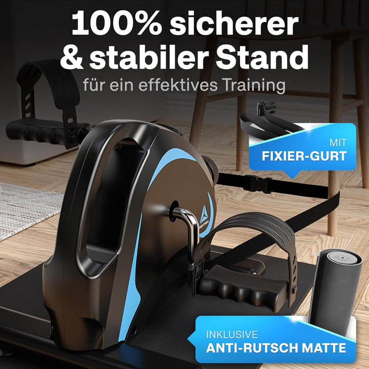 Gelenkschonender Pedaltrainer für Senioren - Beintrainer im Sitzen - Mini Bike Inkl. Anti-Rutsch-Mat