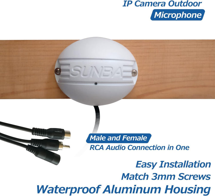 Sunba Outdoor Aluminium CCTV Mikrofone für IP Kameras mit RCA Interface