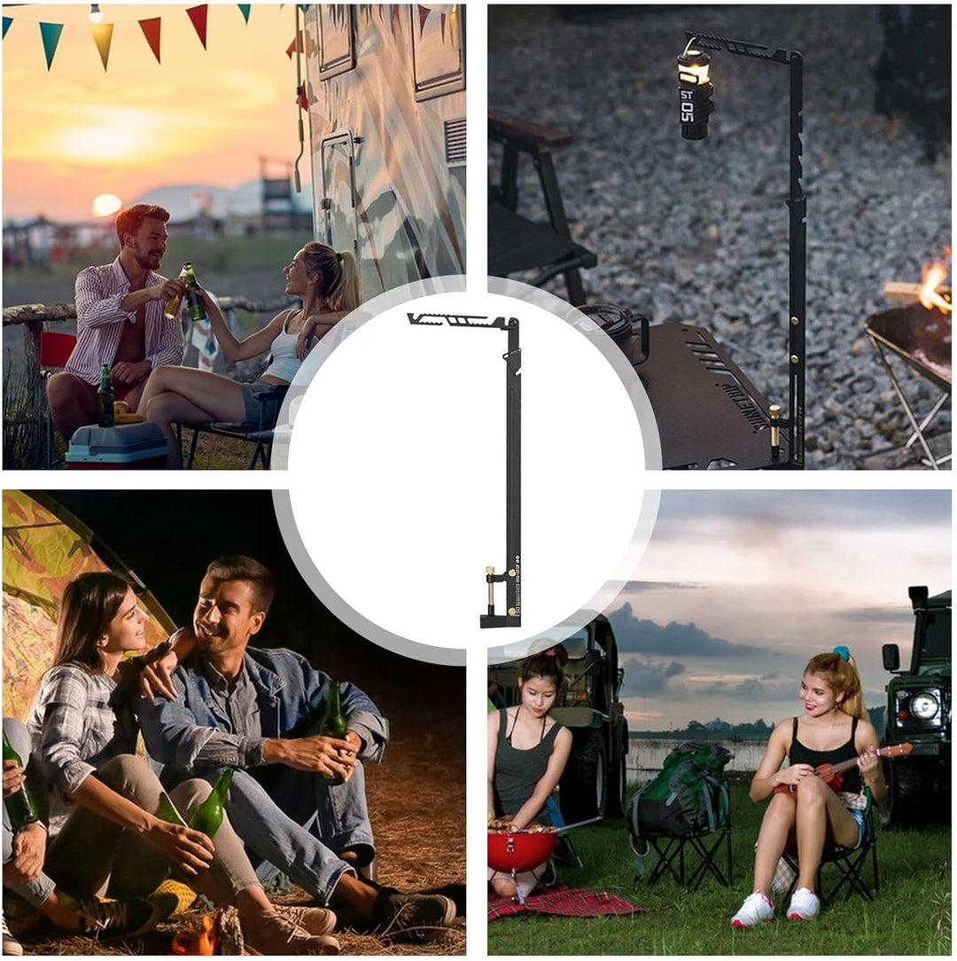 Camping-Lichtmast, Teleskop-Lampenständer | Leichter Laternenmast für den Aussenbereich mit Tischkle