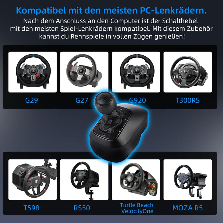NBCP USB Driving Force Shifters für Rennspiele H Gear Shift für Logitech G29 G27 G25 G920 Thrustmast