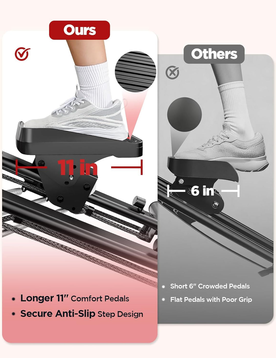 Treppenstepper Trainingsgerät, Verstellbarer Treppensteiger mit 3 Workout-Modi, klappbarer Cardio-St
