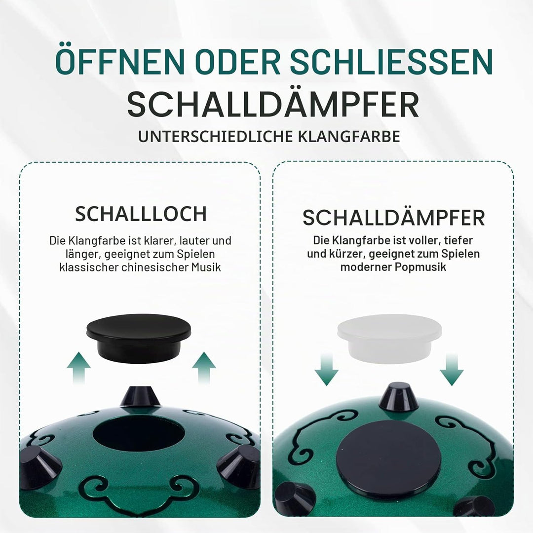 Musfunny Steel Tongue Drum Zungentrommel : 6 Zoll 8 Noten C-Dur Handpan Instrument - Stahlzungentrom