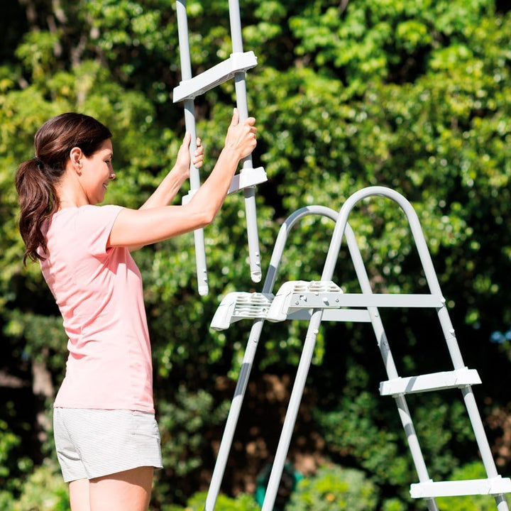 Intex POOL LADDER WITH REMOVABLE STEPS for use, aus verzinktem, beschichtetem Stahlrohr