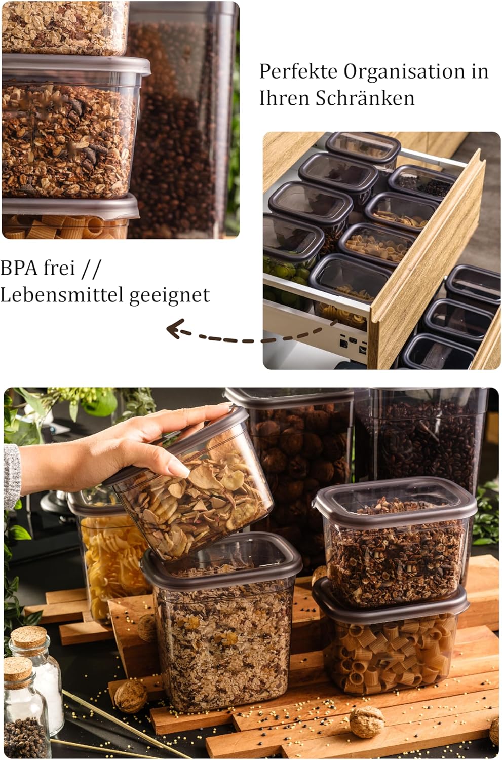 Viwares Vorratsdosen mit Deckel Luftdicht | 24er Vorratsbehälter Set | BPA-FREI | Zur Müsli Mehl und