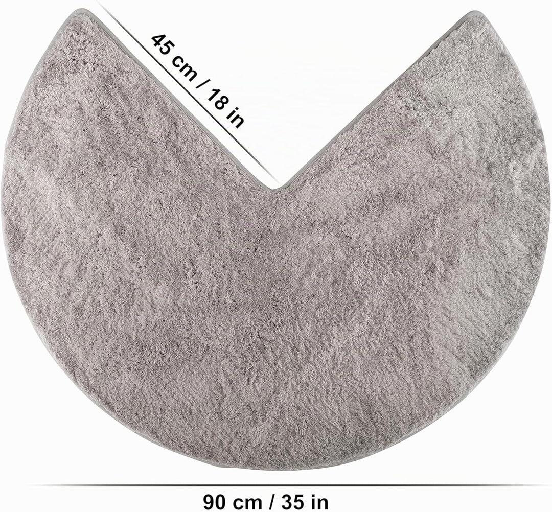 FLUFFY Badteppich für Eckduschen, Hochflor aus Mikrofaser, rutschfeste Unterseite (Rund | Innenmasse