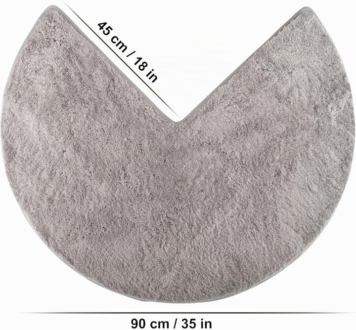 FLUFFY Badteppich für Eckduschen, Hochflor aus Mikrofaser, rutschfeste Unterseite (Rund | Innenmasse
