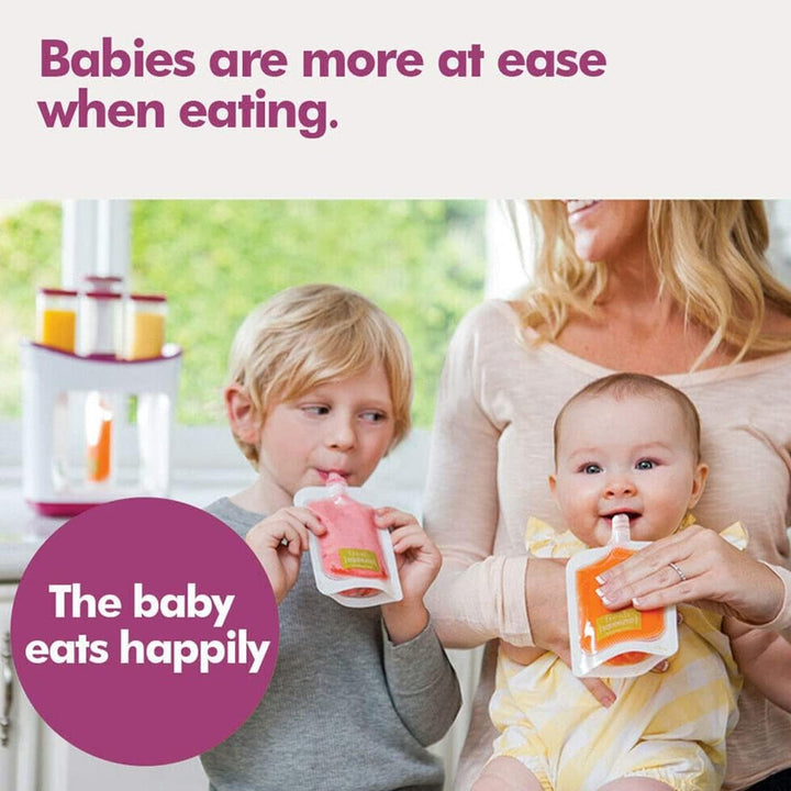 Infantino Squeeze Station,Quetschstation für Babynahrung mit 10 Quetschbeutel,Baby Lebensmittel BPA