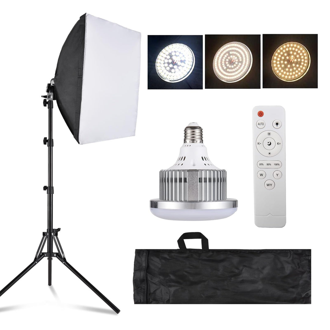 Andoer Fotografie Studio Licht Kit: 40x40 cm Softbox Beleuchtungsset mit 85W, 2800K-5700K Zweifarbig