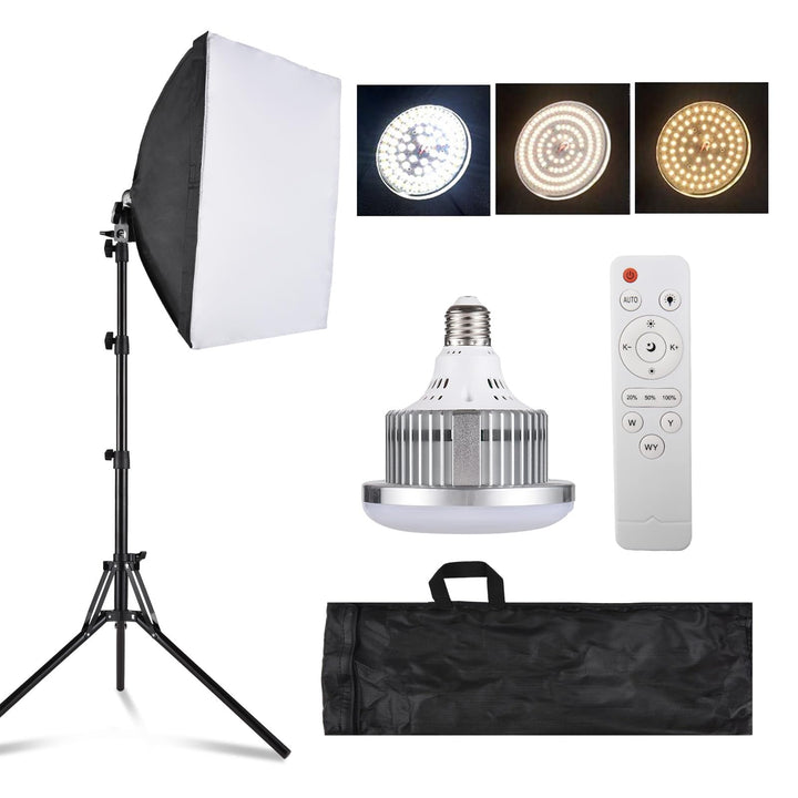 Andoer Fotografie Studio Licht Kit: 40x40 cm Softbox Beleuchtungsset mit 85W, 2800K-5700K Zweifarbig