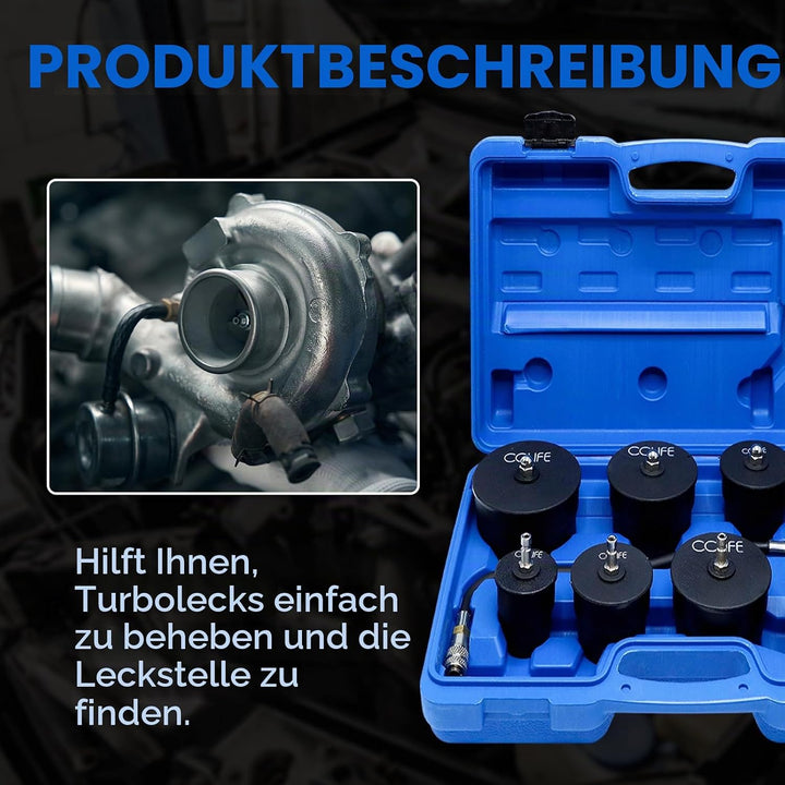 CCLIFE 9tlg Turbolader Ladeluft System Adapter Satz Ladeluftkühler Abdrücksatz Prüfwerkzeuge für