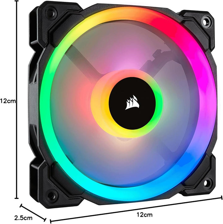 Corsair PWM-Lüfter RGB, Schwarz, 1 x 120 mm Lüfter Einzelpackung, Einzelpackung
