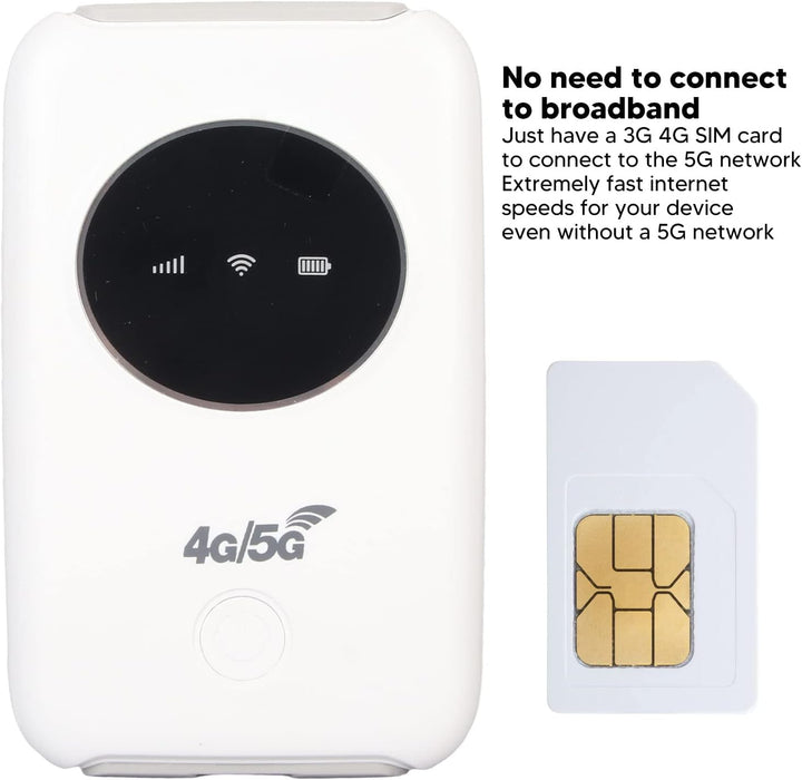 ciciglow Mobiler WLAN-Hotspot, Tragbarer USB-4G-LTE-entsperrter 5G-WLAN-Router 300 Mbit/s mit SIM-Ka