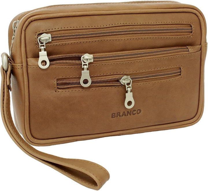 Branco Business Herren Handgelenktasche Herrentasche Damen Tasche Leder schwarz | braun | natur - se