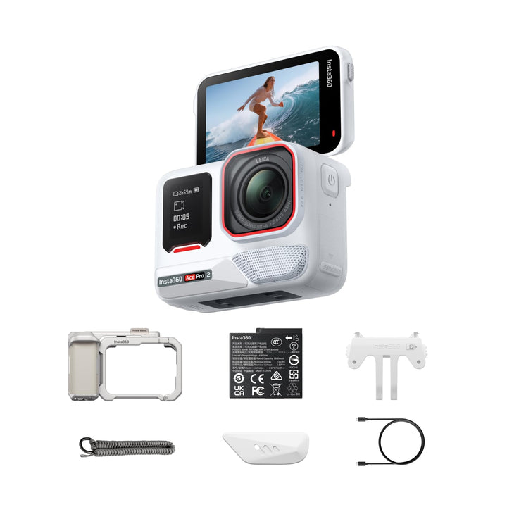 Insta360 Ace Pro 2 Polarweiss Limited Edition – Xplorer-Bundle Mondsilber: Mit Leica entwickelte 8K