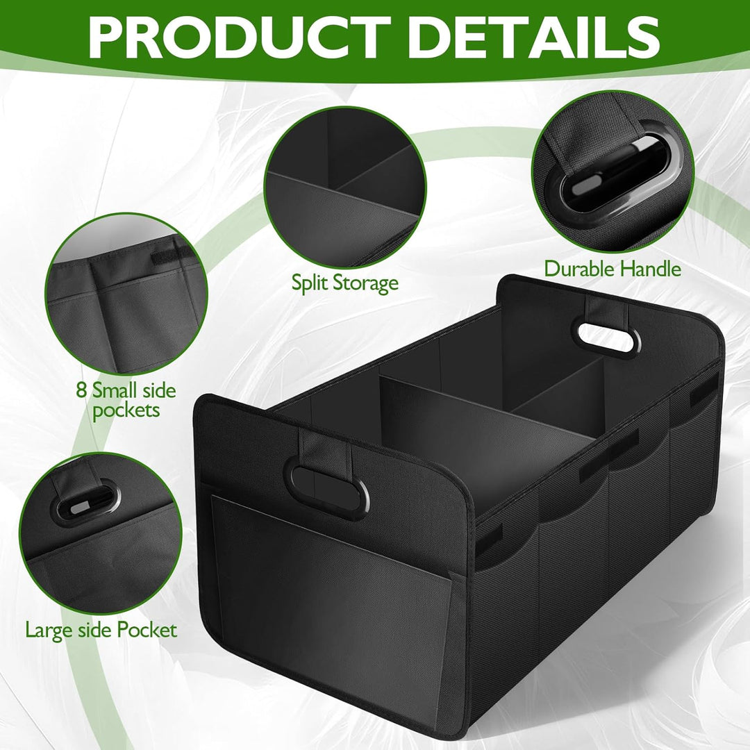 Kofferraum Organizer Auto 70L, Faltbare Kofferraumtasche mit Tragegriff, Grosse stabile Kofferraumbo