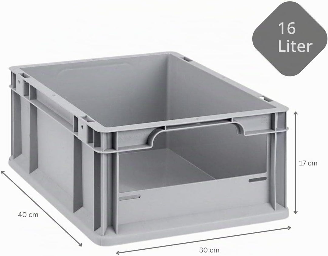 SparSet 5x Eurobox NextGen Insight | HxBxT 17x30x40cm | 16 Liter | Front offen | Eurobehälter, Trans