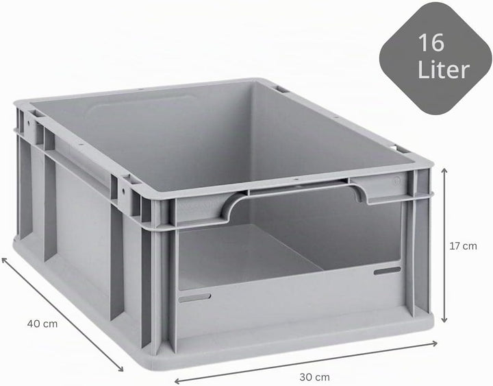 SparSet 5x Eurobox NextGen Insight | HxBxT 17x30x40cm | 16 Liter | Front offen | Eurobehälter, Trans