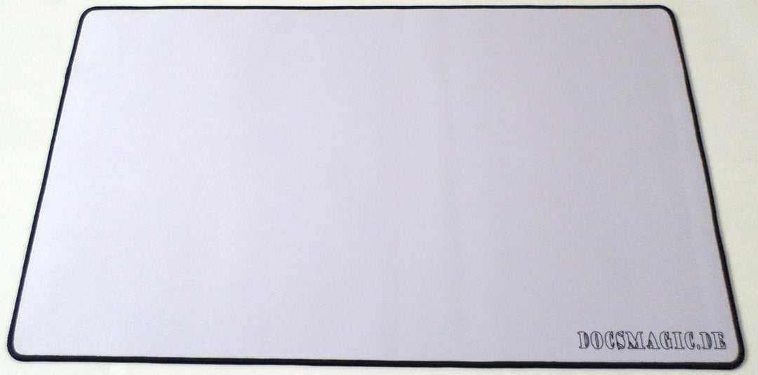 docsmagic.de 5 x Premium Playmat White - 60 x 34 cm Stitched 3mm - Spielmatte Weiss 5 x Spielmatte W