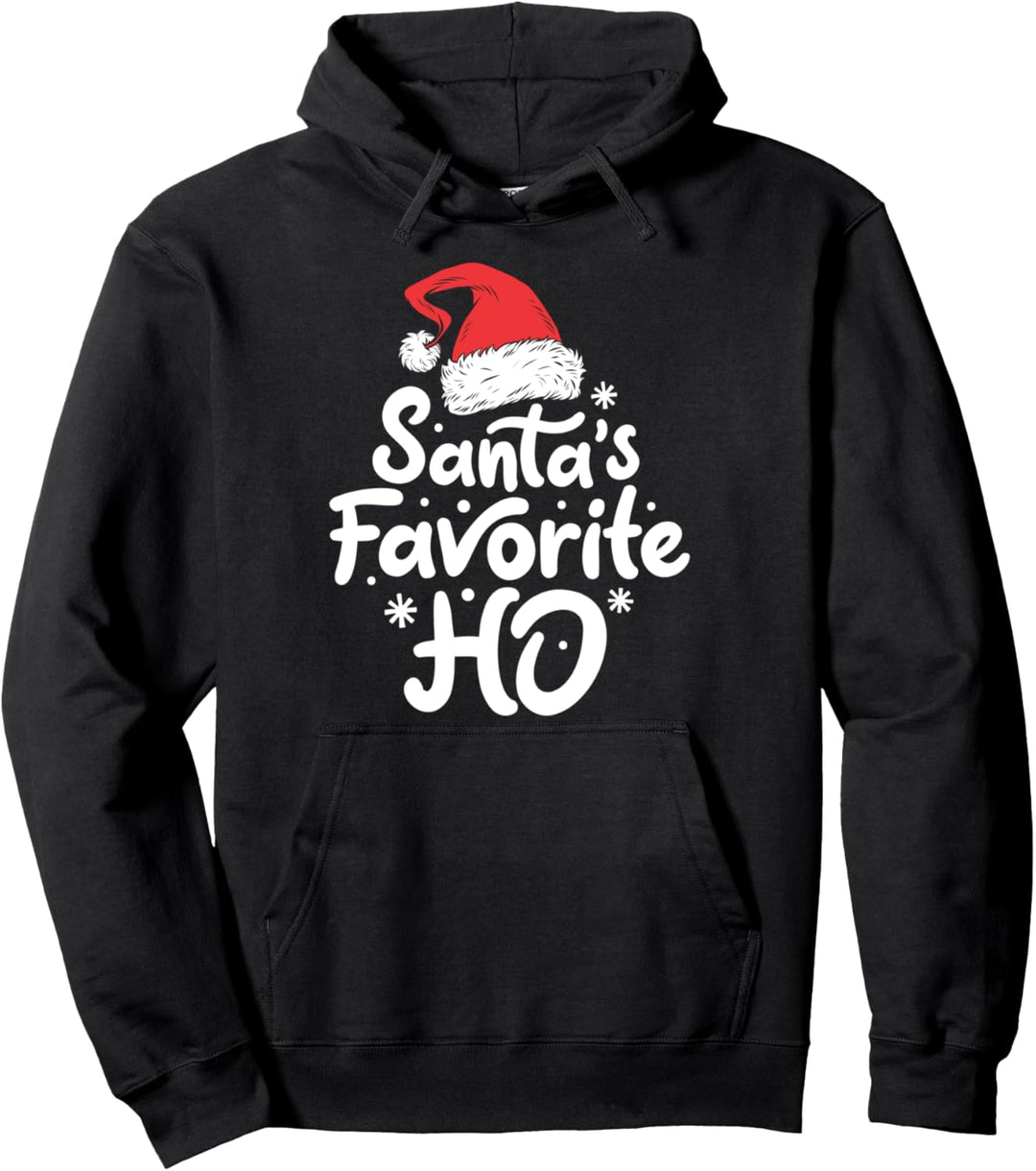 Santa's Favorite Ho Funny Christmas Women Xmas Santa Hat Pullover Hoodie