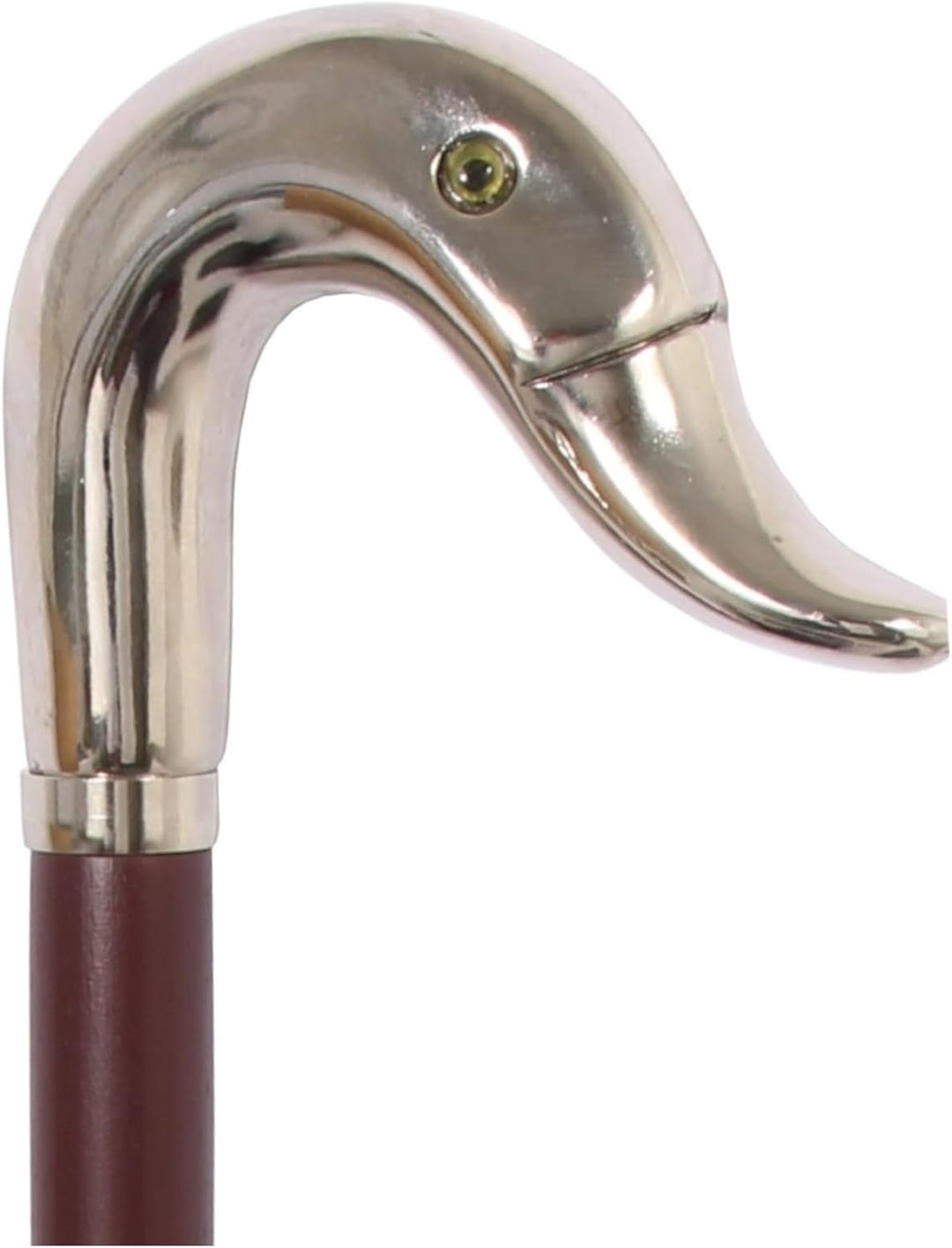 DELFA Design Schuhanzieher Schuhlöffel 70 cm mit Entenkopf als Griff - brauner Holzschaft mit Schlau
