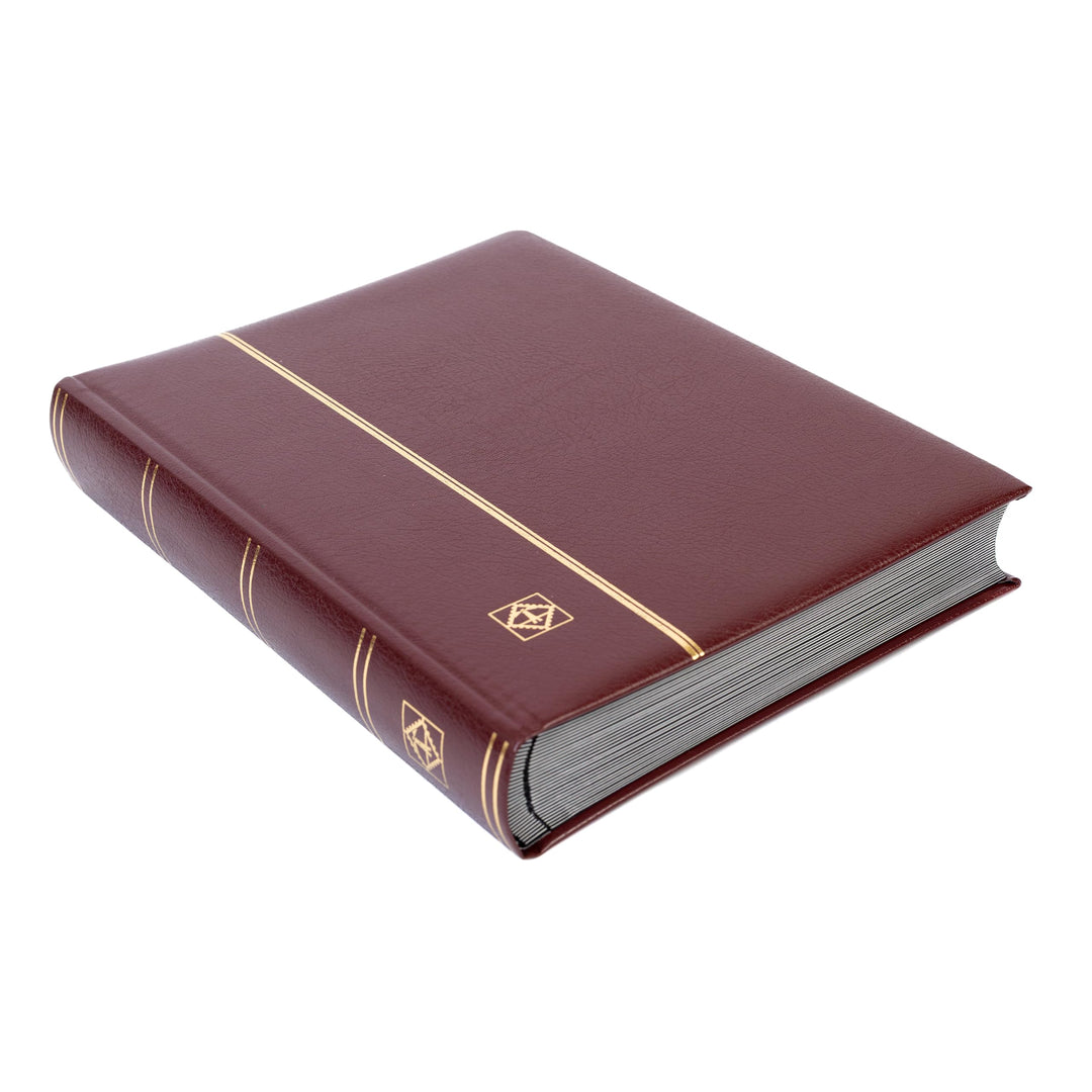 Leuchtturm Briefmarken-Sammel-Album, Einsteckbuch Premium, DIN A4, 64 Schwarze Seiten, wattierter Le