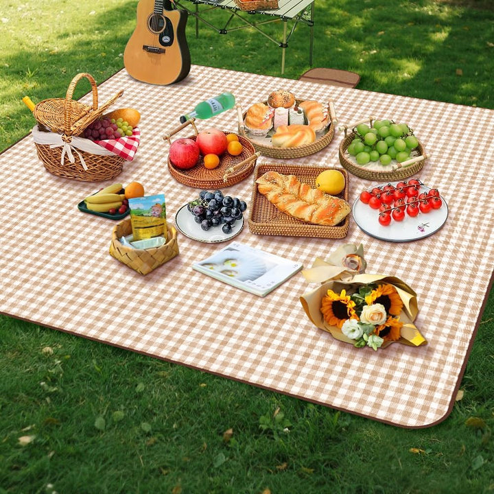 Picknickdecke, 150 x 200cm, Faltbare Campingdecke mit wasserdichter Unterseite，Sandfeste Strandmatte