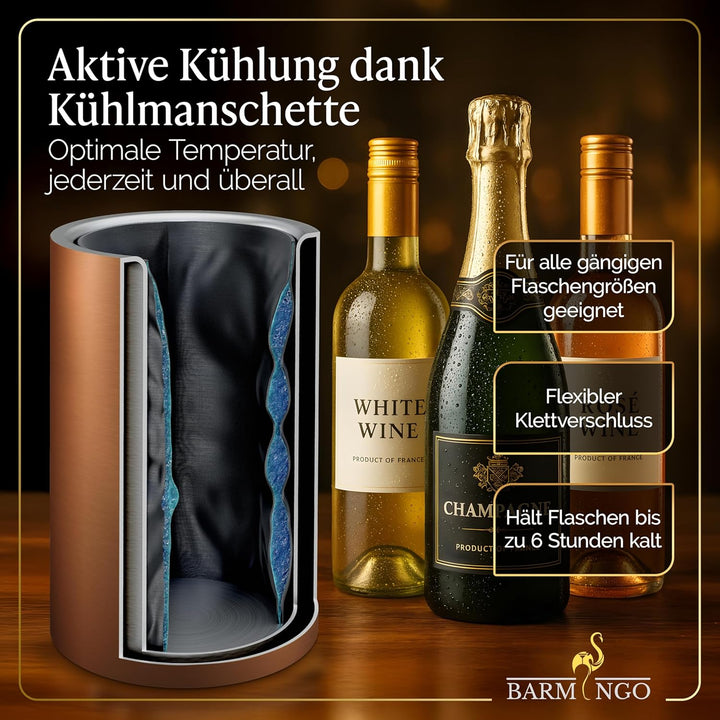 Weinkühler Edelstahl mit Kühlakkus – Getränkekühler & Flaschenkühler für Wein, Sekt, Champagner | Se