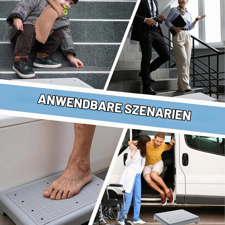 Trittstufe Indoor &amp; Outdoor, 44 x 34 x 9.5 cm Tragbare One Step Hocker Bis 200 Kg Einstiegshilfe Dus