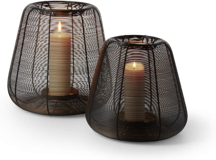 Philippi - Luanda Windlicht - 26 cm hoch - filigranes Dekolicht mit Goldbeschichtung auf der Innense