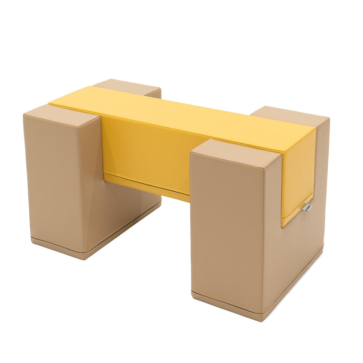 IGLU SOFT PLAY Kinder Indoor Kletterset Balance-Brücke (Beige Honey) | Veganes Leder | BPA- &amp; Phthal