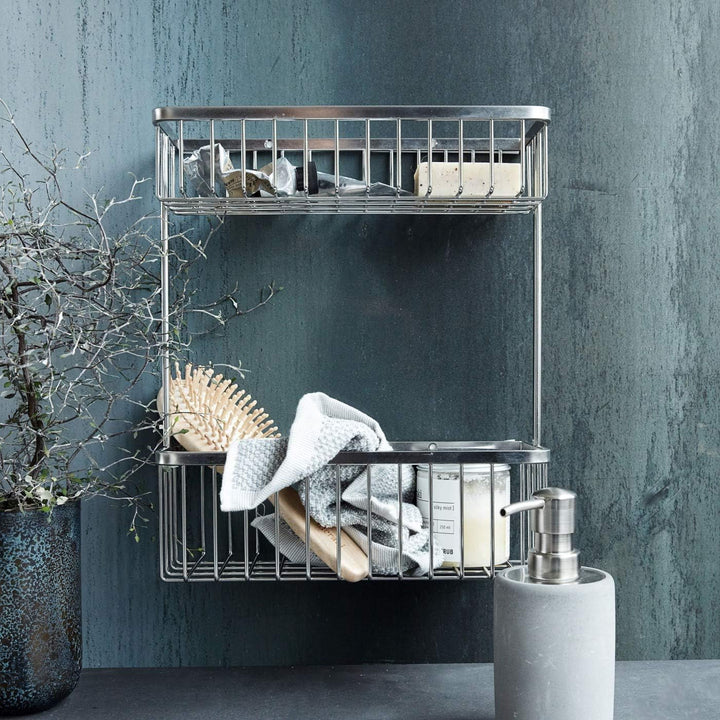 House Doctor 209830301 Basket, Bath, Double, l: 28 cm, b: 11,5 cm, h: 33,3 cm, Baumwolle, Polyester,
